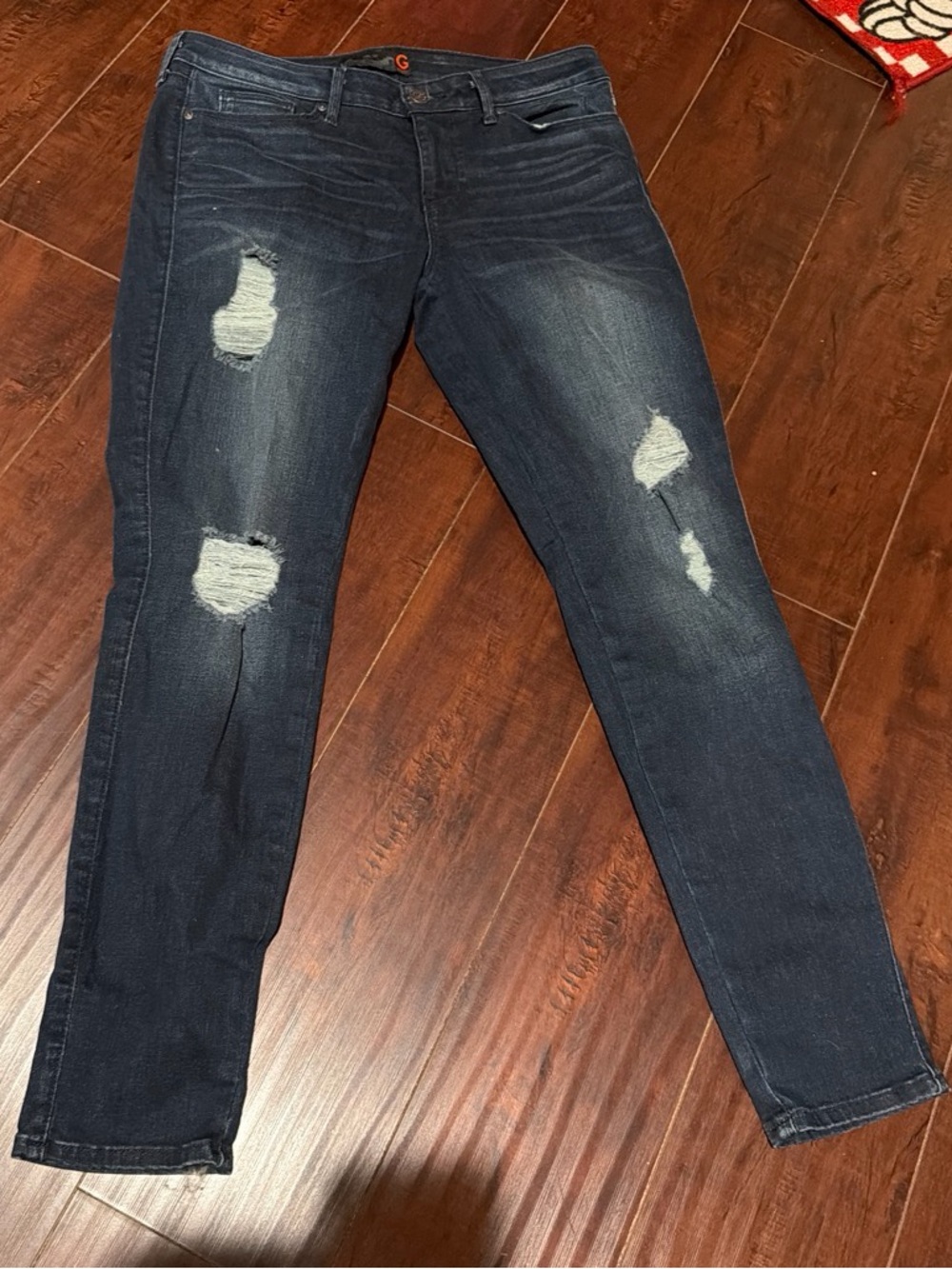 G by Guess Dark Blue Distressed Skinny Jeans